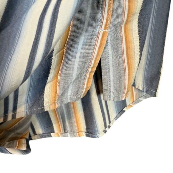 Tommy Bahama 100% Silk Striped Button Front Shirt Blue White Gold Size Medium - Picture 4 of 12